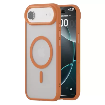 iPhone 17 Air MagSafe narancs/átlátszó szilikon tok