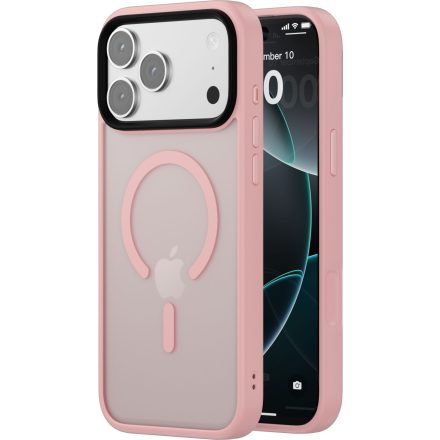 iPhone 17 Pro Max MagSafe rózsaszín/átlátszó szilikon tok