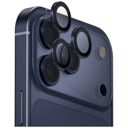 Applikátoros mélykék kamera védő 9H iPhone 17 Pro, 17 Pro Max