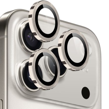 Applikátoros ezüst kamera védő 9H iPhone 17 Pro, 17 Pro Max
