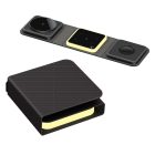 3 az 1-ben fekete vezeték nélküli MagSafe kompatibilis összecsukható töltőpad 15W