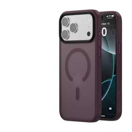 iPhone 18 Pro Max MagSafe burgundi/átlátszó szilikon tok