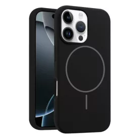 iPhone 13 Pro Max fekete MagSafe szilikon tok