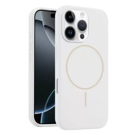 iPhone 13 Pro Max fehér MagSafe szilikon tok