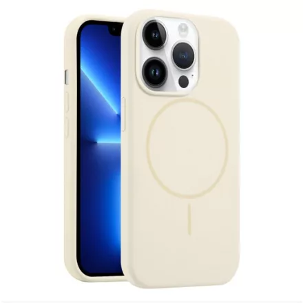 iPhone 13 Pro Max bézs MagSafe szilikon tok
