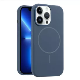 iPhone 13 Pro Max sötétkék MagSafe szilikon tok
