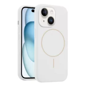 iPhone 15 fehér MagSafe szilikon tok