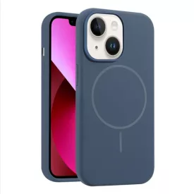 iPhone 15 sötétkék MagSafe szilikon tok