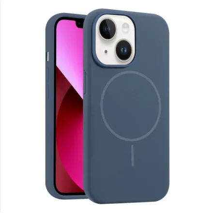 iPhone 15 sötétkék MagSafe szilikon tok