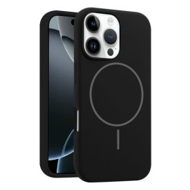 iPhone 15 Pro Max fekete MagSafe szilikon tok