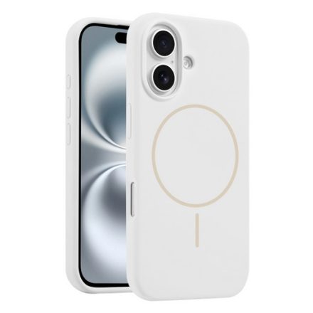 iPhone 16 fehér MagSafe szilikon tok