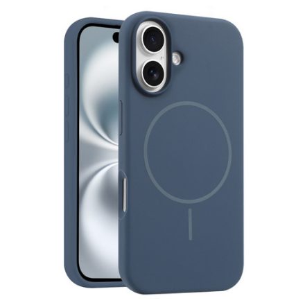 iPhone 16 sötétkék MagSafe szilikon tok