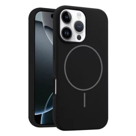 iPhone 16 Pro fekete MagSafe szilikon tok
