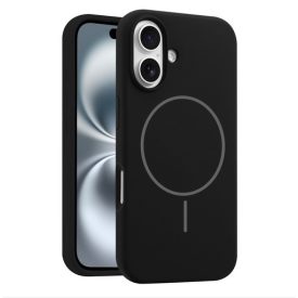 iPhone 17 fekete MagSafe szilikon tok