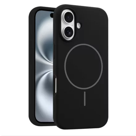 iPhone 17 fekete MagSafe szilikon tok