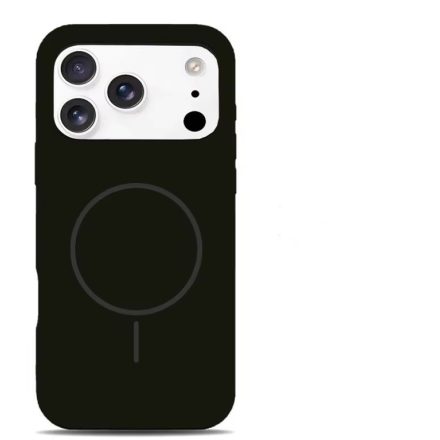 iPhone 17 Pro fekete MagSafe szilikon tok