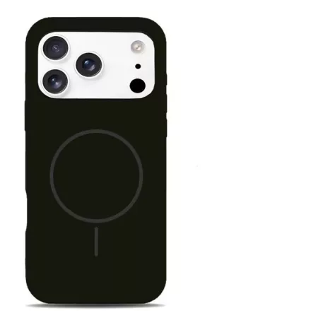 iPhone 17 Pro Max fekete MagSafe szilikon tok