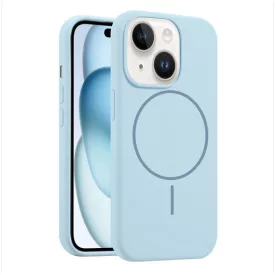 iPhone 15 ködkék MagSafe szilikon tok